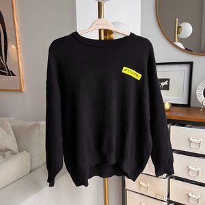 Zara knit neon graphic oversized sweatshirt